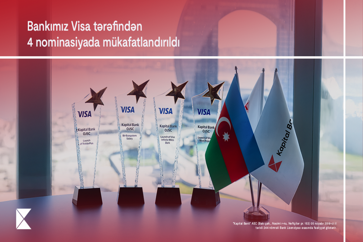 Kapital Bank'a Visa ile 4 Ödül Ödülü verildi
