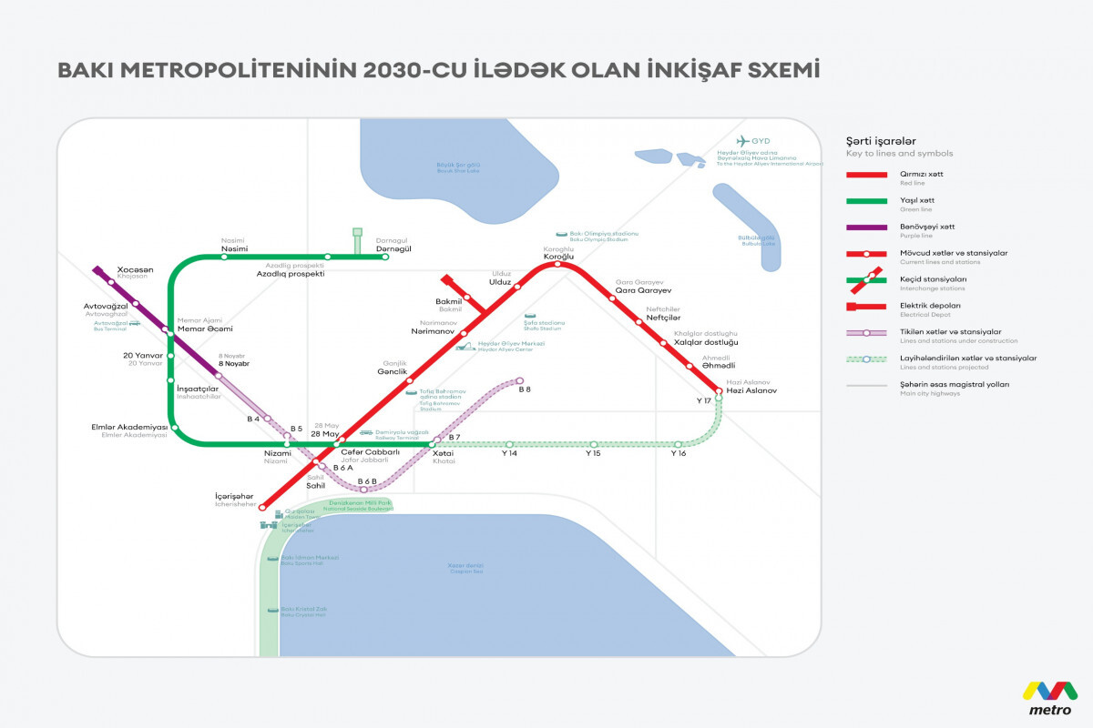 Bakü'de, yeni metro istasyonlarının inşasıyla bağlantılı olarak tasarım çalışmaları başlatılıyor