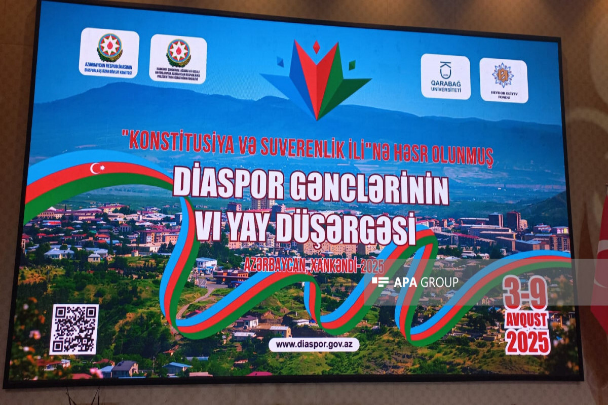 VI Diaspora Gençlik Yaz Kampı'nın Açılış Töreni Khankendi - Fotoğraf.