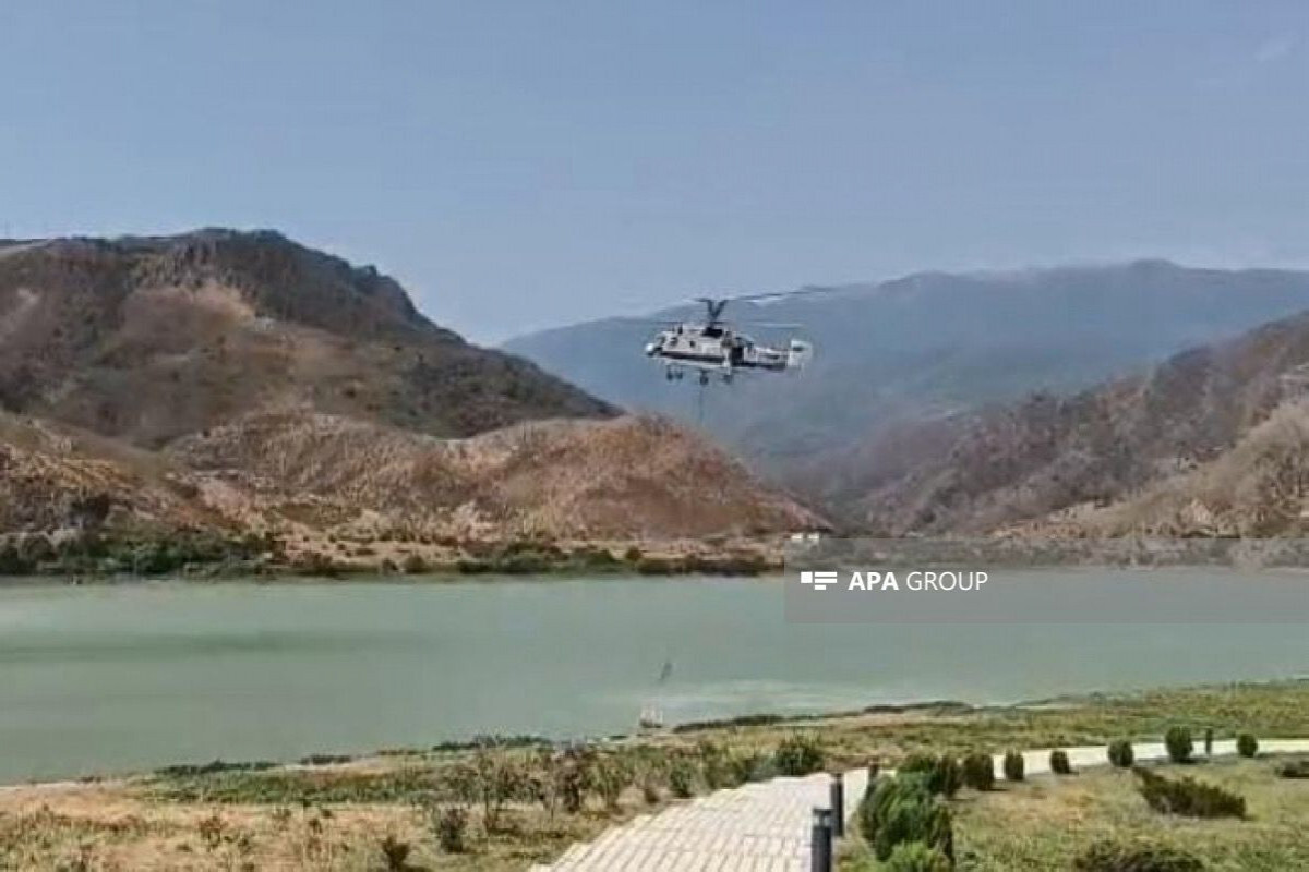 Aghdara bölgesindeki yangını söndürmek için iki helikopter genielize edildi - video
