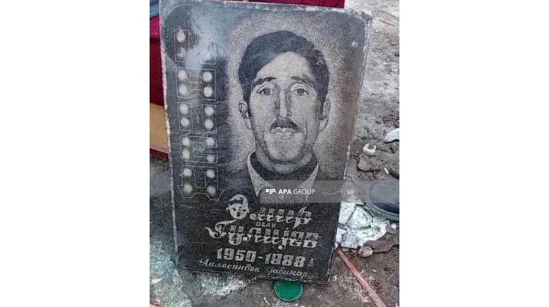 Ağdam'da defnedilen şahsın mezar taşı Hocavend'de bulundu - FOTOĞRAF